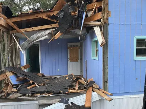 Structure opened up and collapsed to grade — Coastal Clearing & Debris, Brunswick County NC